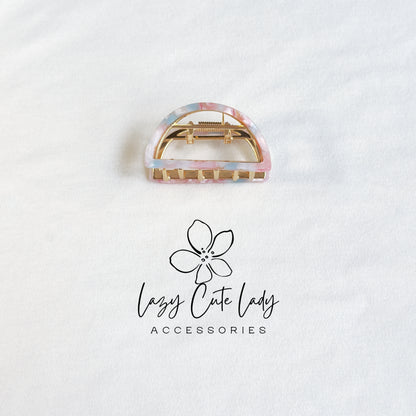 Mini Acetate Hair Claw Clips – Triangle &amp; Half-Moon Set – Eco-Friendly Small Claw Clips