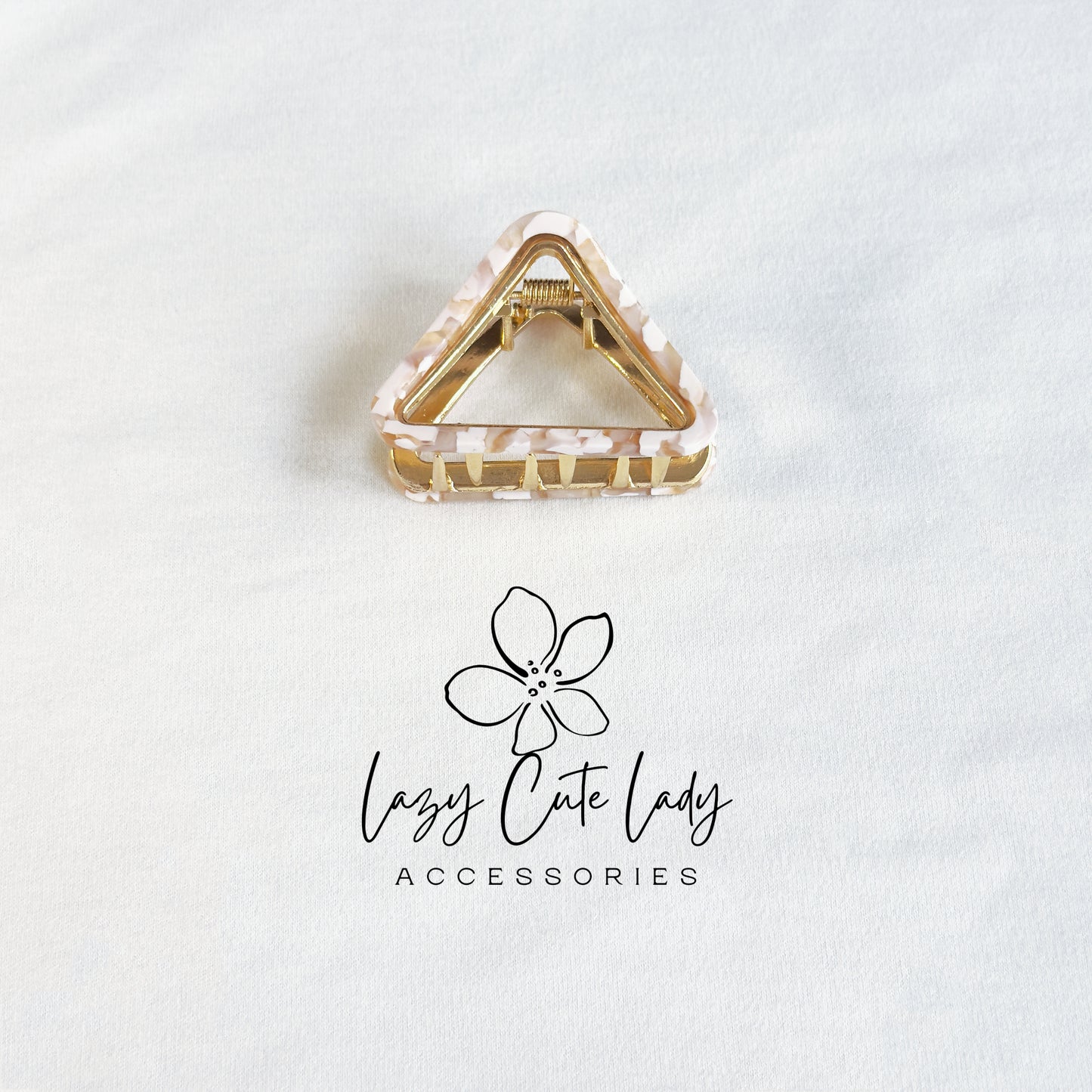 Mini Acetate Hair Claw Clips – Triangle &amp; Half-Moon Set – Eco-Friendly Small Claw Clips