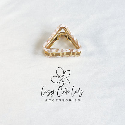 Mini Acetate Hair Claw Clips – Triangle &amp; Half-Moon Set – Eco-Friendly Small Claw Clips