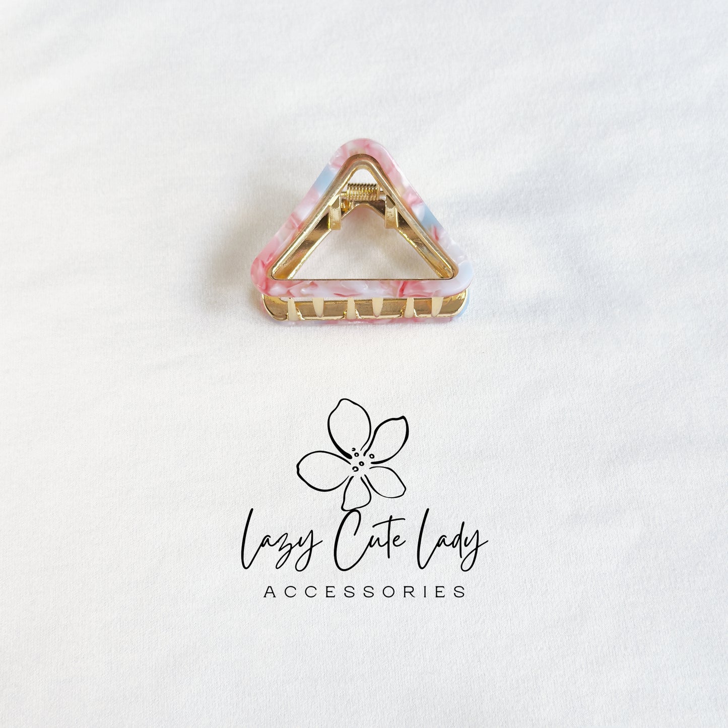 Mini Acetate Hair Claw Clips – Triangle &amp; Half-Moon Set – Eco-Friendly Small Claw Clips