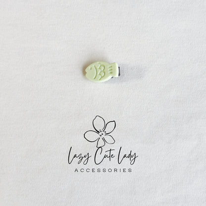 Mini Embossed Fish Hair Clips – 1" Pastel Snap Clips for All Ages