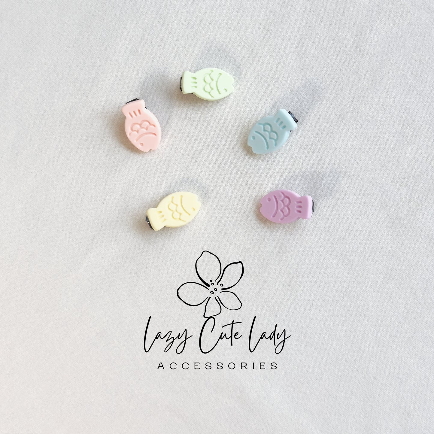 Mini Embossed Fish Hair Clips – 1" Pastel Snap Clips for All Ages