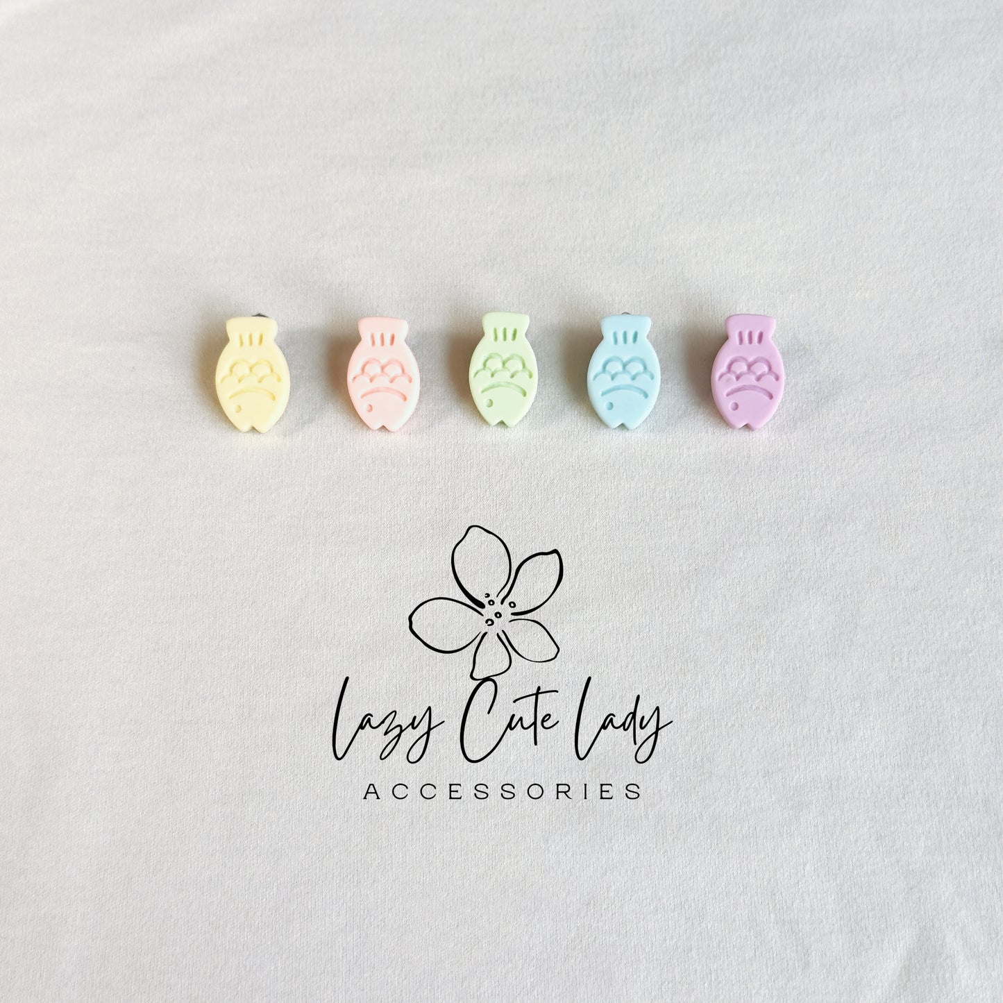 Mini Embossed Fish Hair Clips – 1" Pastel Snap Clips for All Ages
