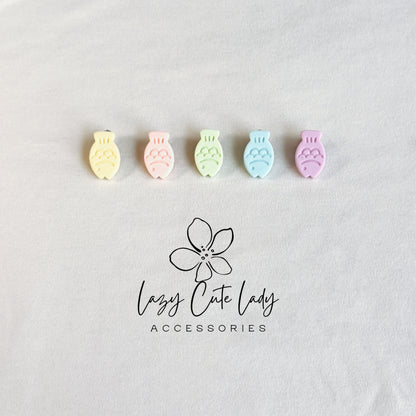 Mini Embossed Fish Hair Clips – 1" Pastel Snap Clips for All Ages