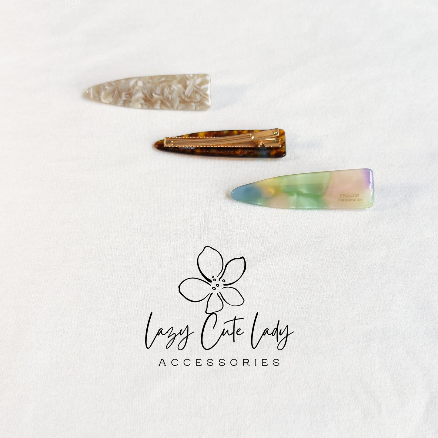 Eco Acetate Tapered Snap Hair Clips – Modern Classic Barrettes in Multiple Sizes &amp; Colors