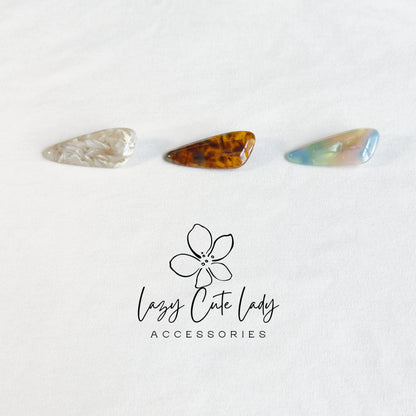 Eco Acetate Tapered Snap Hair Clips – Modern Classic Barrettes in Multiple Sizes &amp; Colors