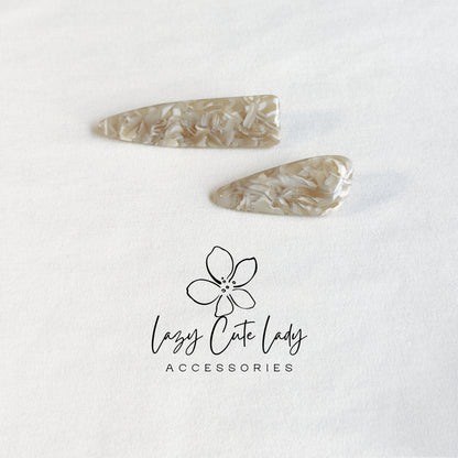 Eco Acetate Tapered Snap Hair Clips – Modern Classic Barrettes in Multiple Sizes &amp; Colors