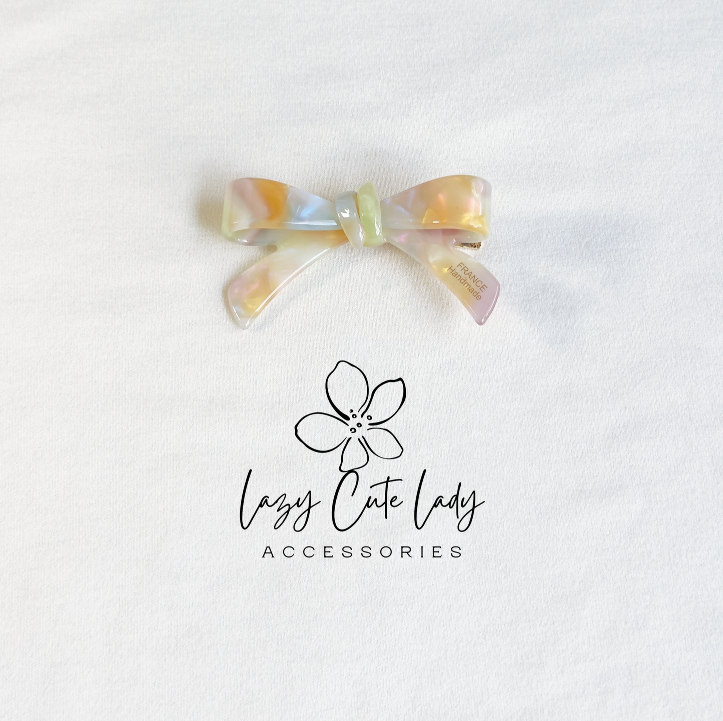 Eco Acetate Bow Hair Clip – Elegant French Style Barrette for All Ages