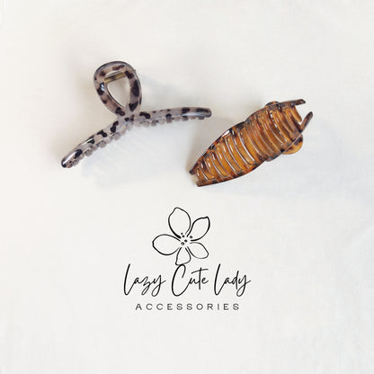 Acrylic Leopard Claw Clip – Classic Tortoise Shell Hair Clip in 2 Colors