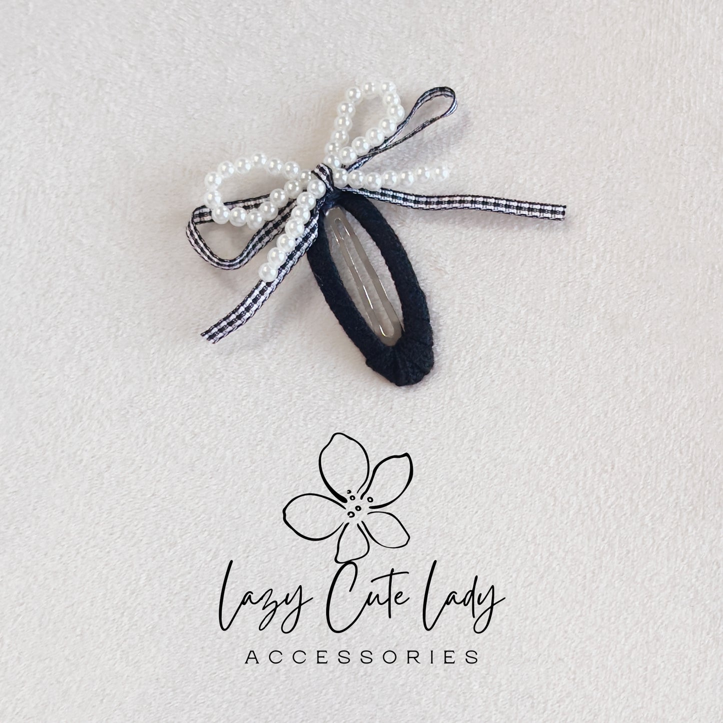 Pearl Bow Ribbon Hair Clips – Coquette Style Barrettes for Girls & Women (6 Colors)