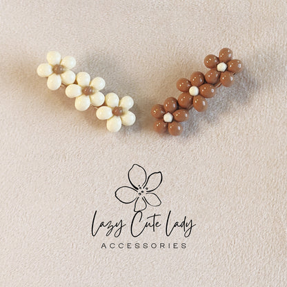 Teddy Bear, Flower & Carrot Hair Clips Set
