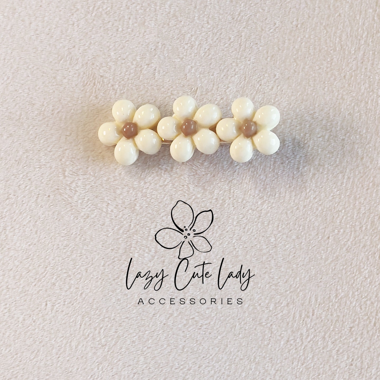Teddy Bear, Flower & Carrot Hair Clips Set