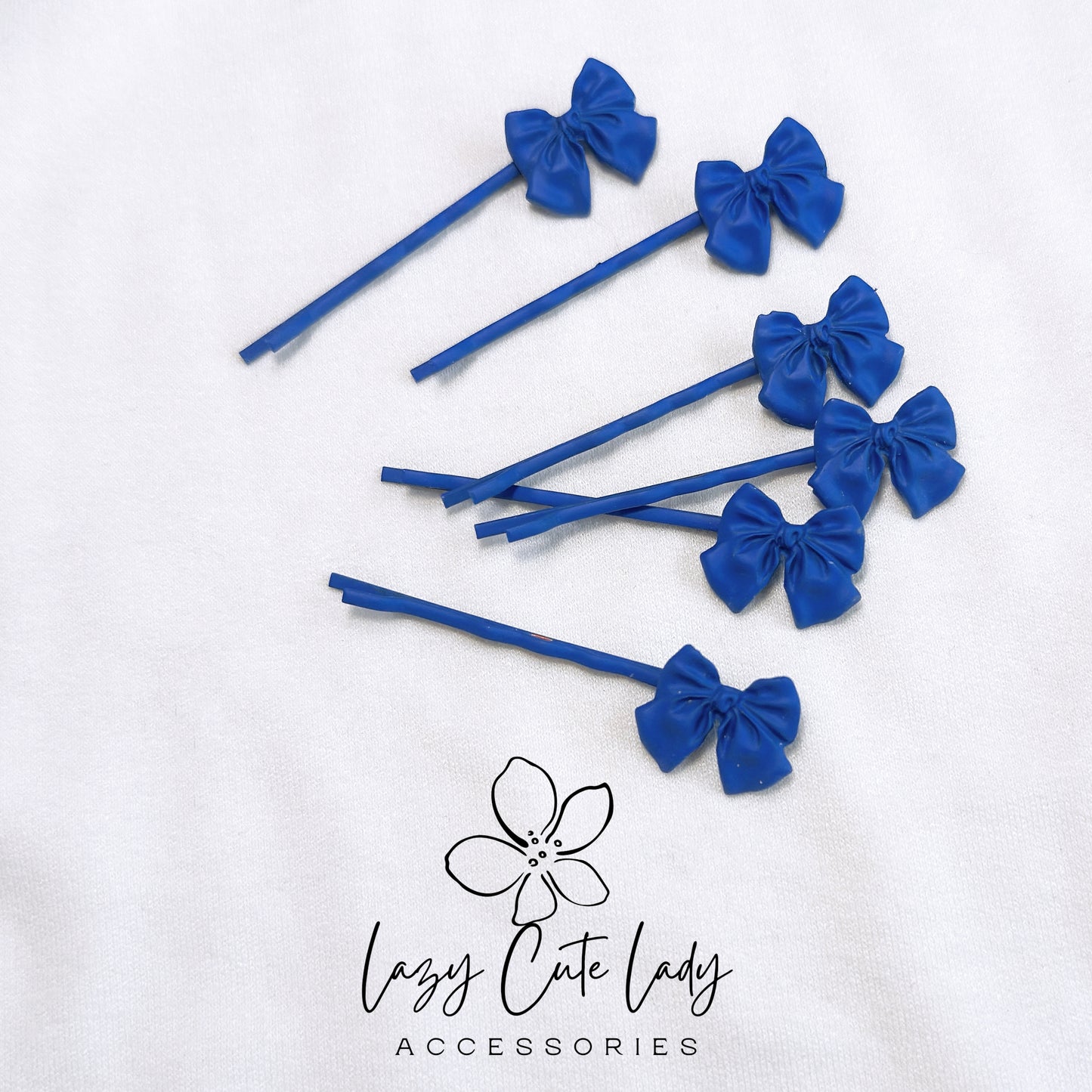 Colorful Metal Bow Hair Pin - Available in Blue and Red (2.25 Inches)