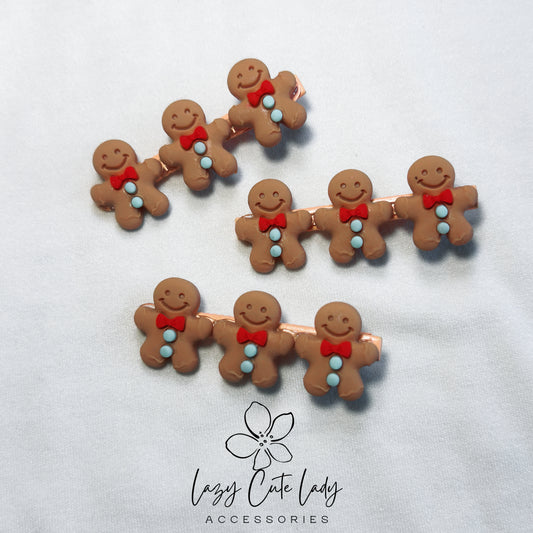 Adorable Gingerbread Man Hair Clip - Festive and Fun