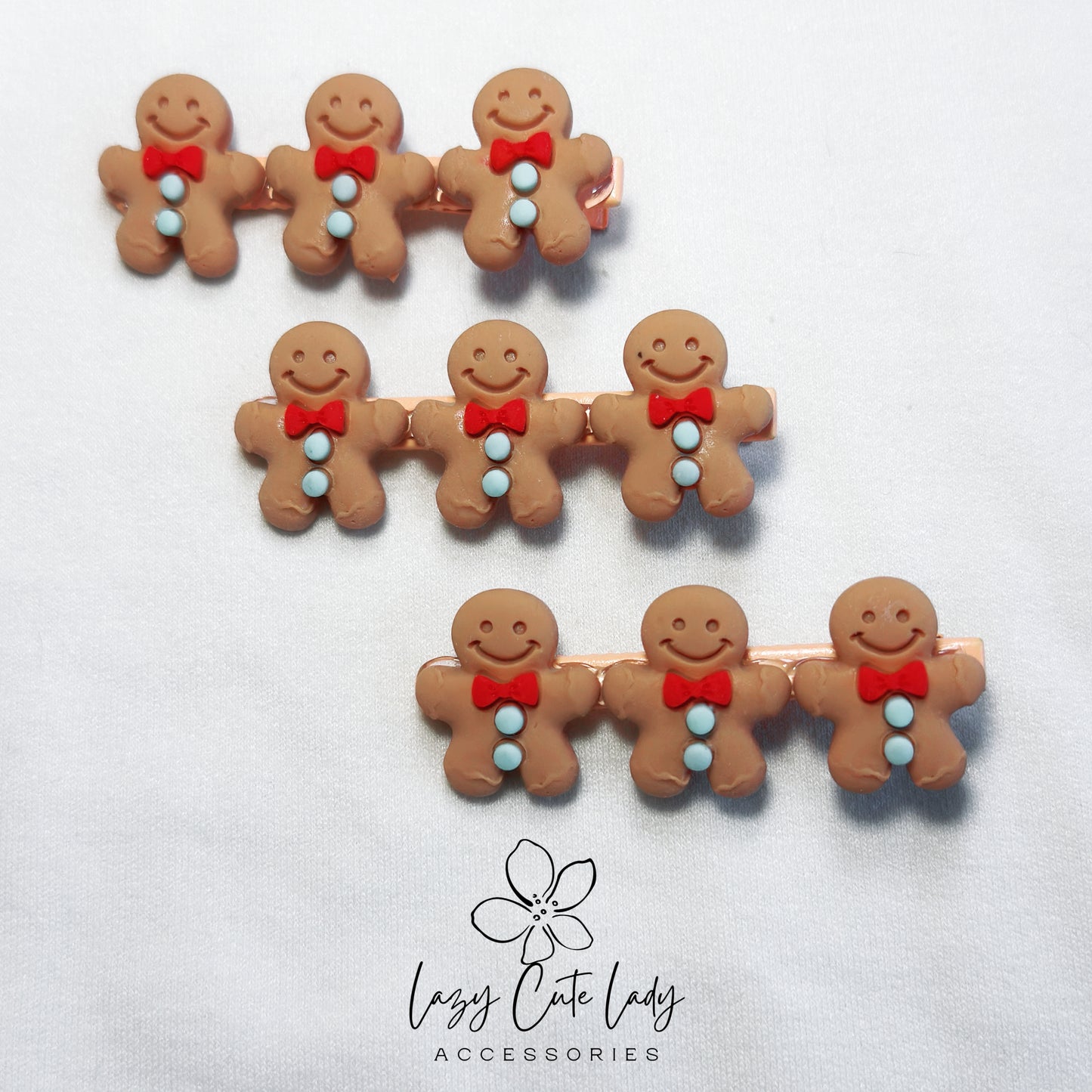 Adorable Gingerbread Man Hair Clip - Festive and Fun