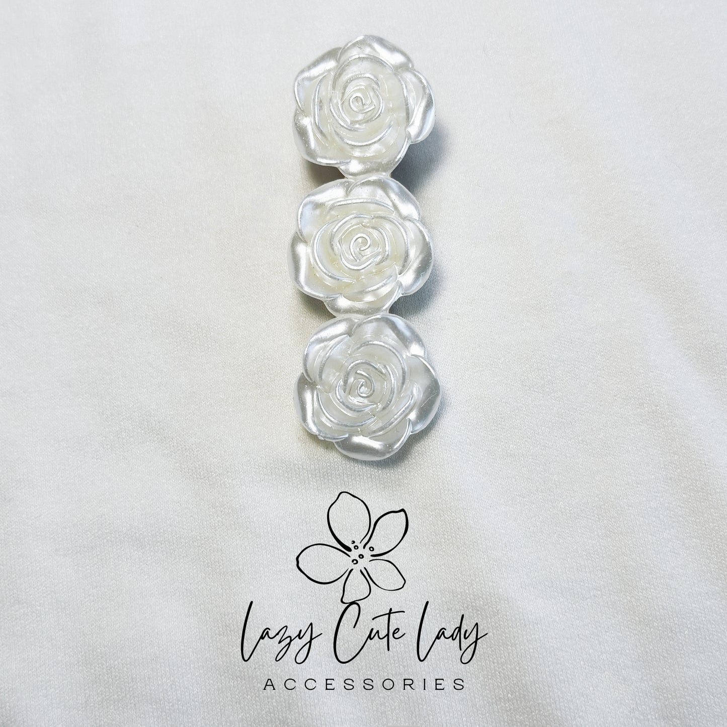 Elegant White Rose Hair Clip - Perfect for All Occasions