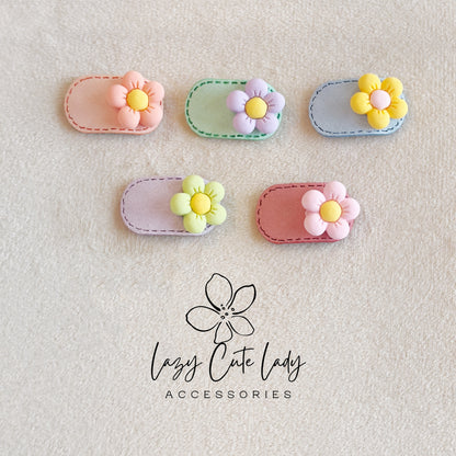 Pastel Resin Hair Clips – Felt-Look Stars, Hearts, Flowers &amp; Fruits