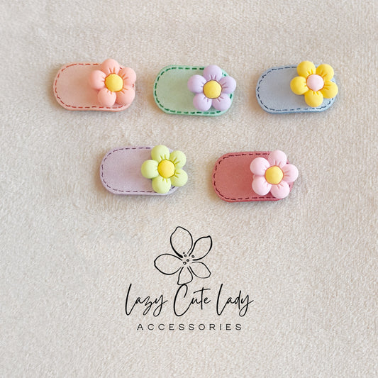 Pastel Resin Hair Clips – Felt-Look Stars, Hearts, Flowers &amp; Fruits