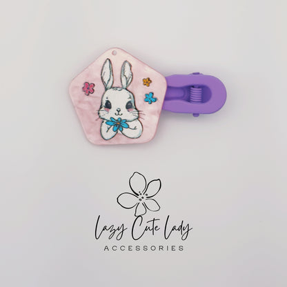 Whimsical Shape Hair Clips – Bunny, Rainbow, Floral &amp; Colorful Designs