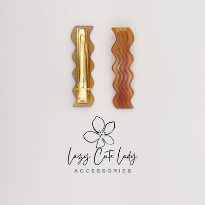 Eco Acetate Wave Barrette – Soft Matte Finish Hair Clip