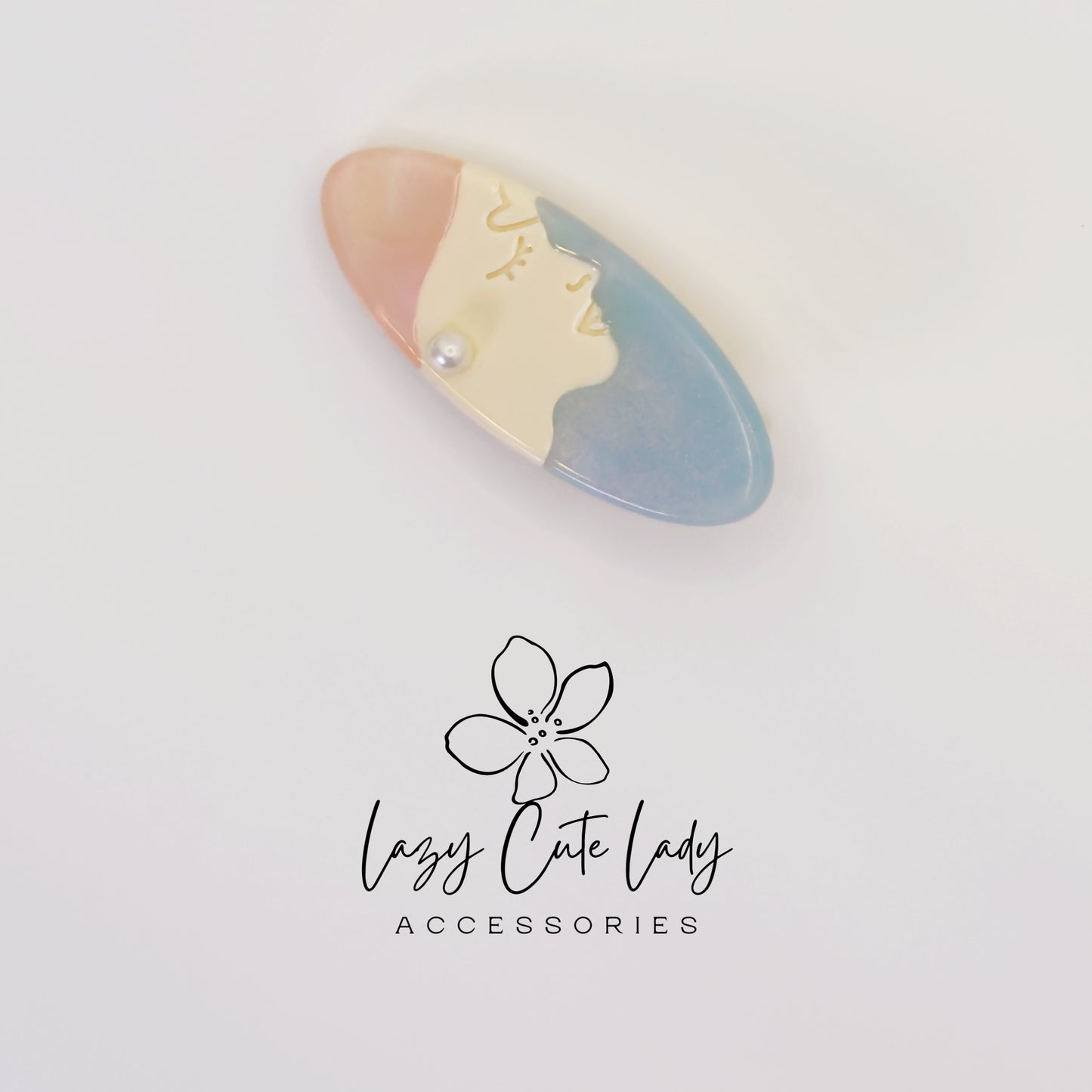 Artful Face Acetate Barrette – Modern Feminine Hair Clip