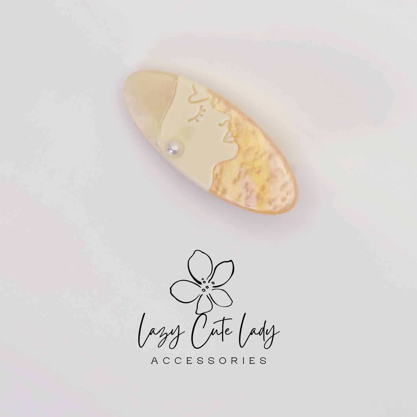 Artful Face Acetate Barrette – Modern Feminine Hair Clip