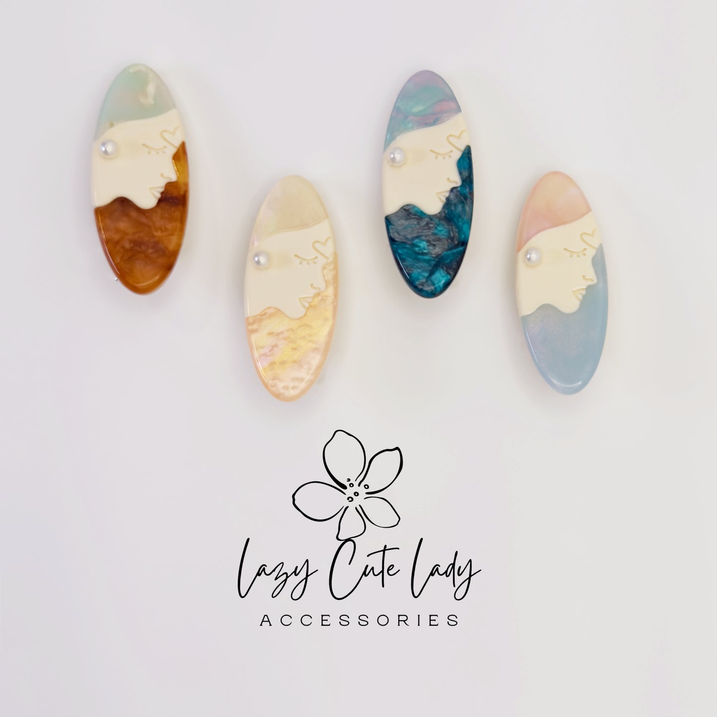 Artful Face Acetate Barrette – Modern Feminine Hair Clip