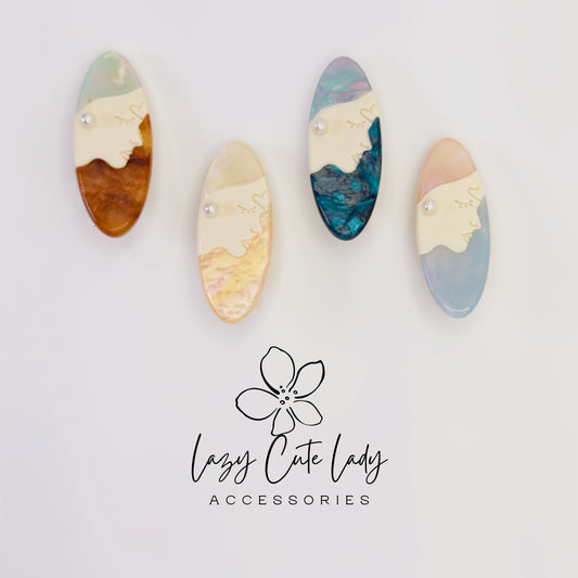 Artful Face Acetate Barrette – Modern Feminine Hair Clip