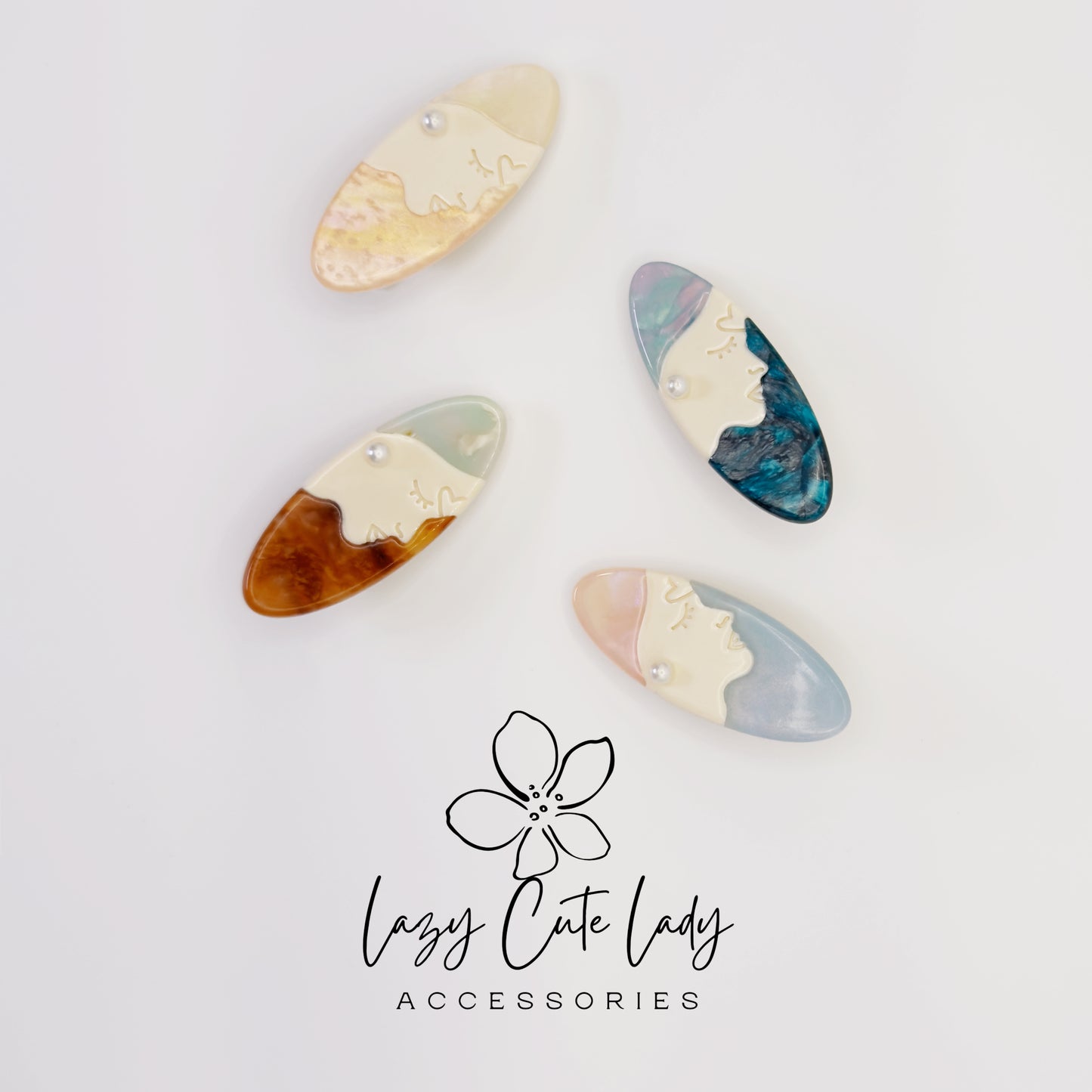 Artful Face Acetate Barrette – Modern Feminine Hair Clip