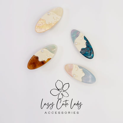 Artful Face Acetate Barrette – Modern Feminine Hair Clip