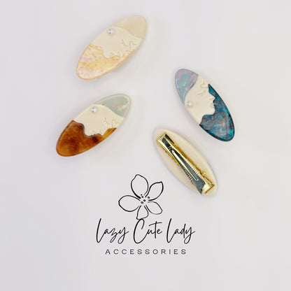 Artful Face Acetate Barrette – Modern Feminine Hair Clip