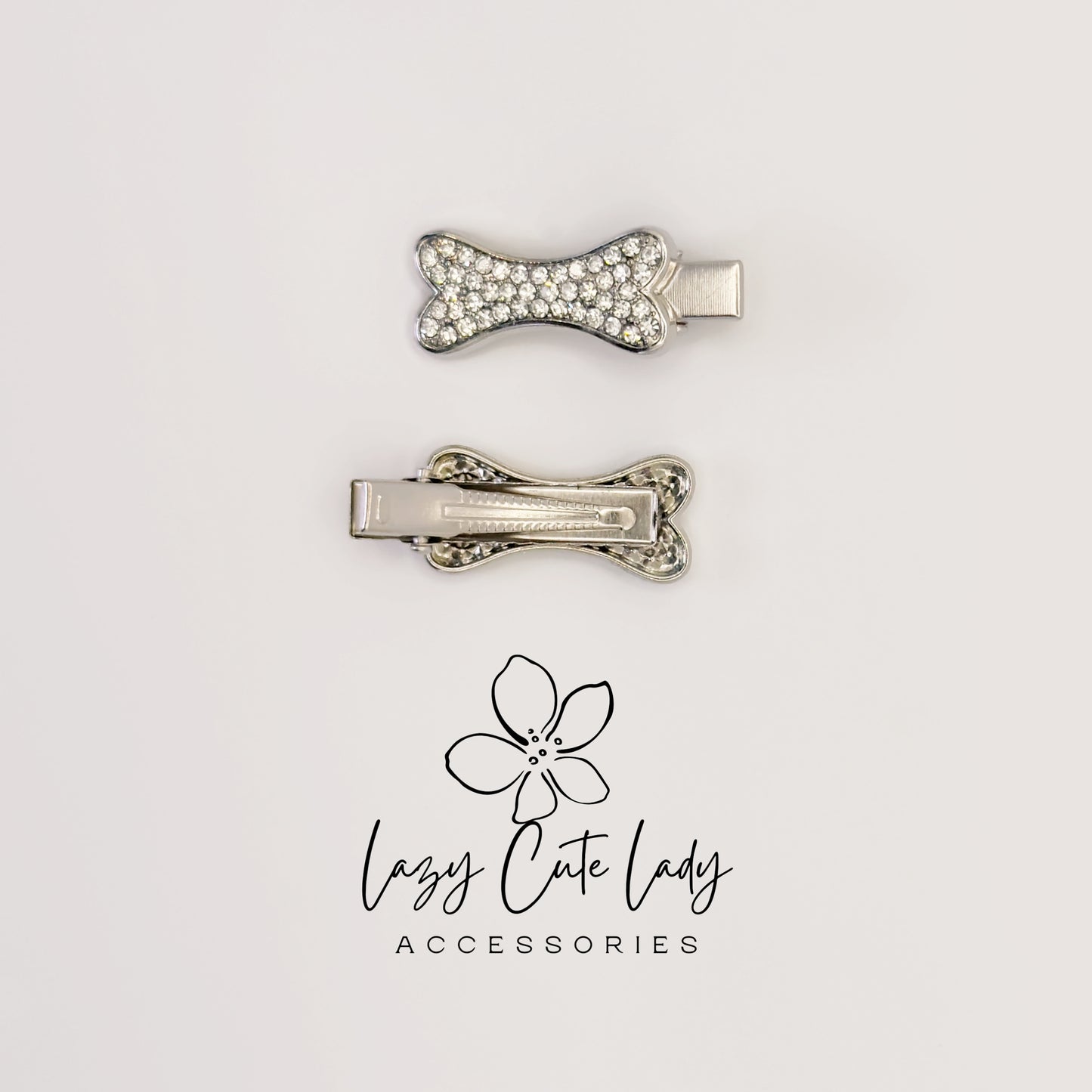 Mini Sparkle Bone Hair Clip – Crystal Dog Bone Barrette for Pet Lovers