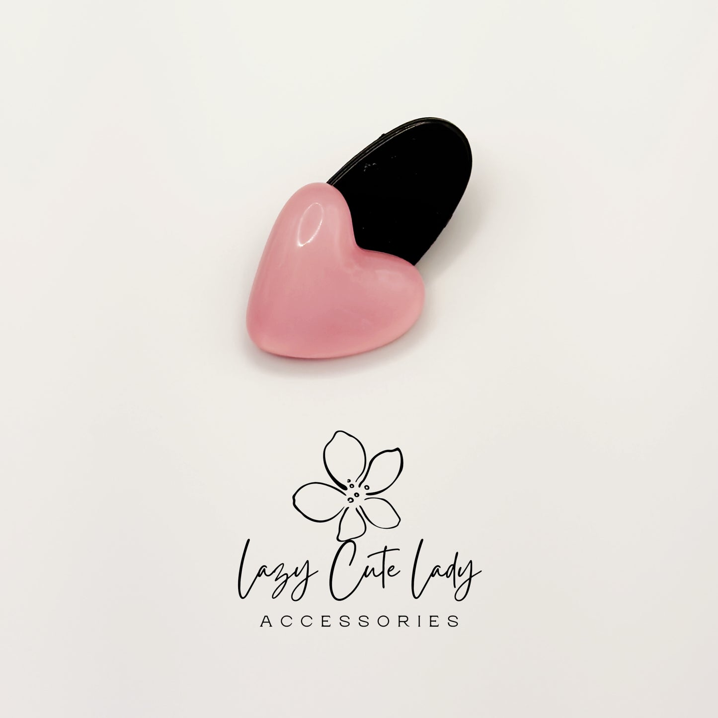Sweetheart Snap Clips – Glossy Pink Heart Hair Pins