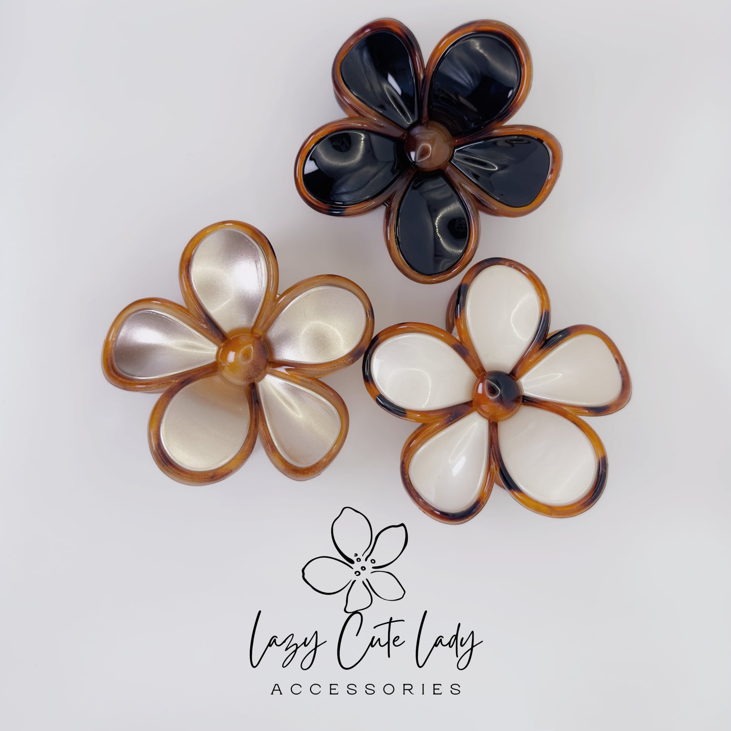 Tortoise Shell Flower Hair Clip – Acetate Barrette