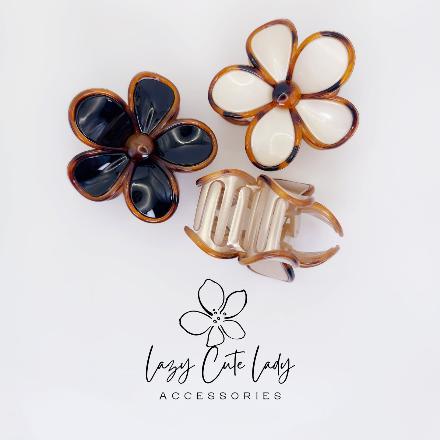 Tortoise Shell Flower Hair Clip – Acetate Barrette