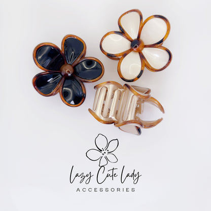 Tortoise Shell Flower Hair Clip – Acetate Barrette