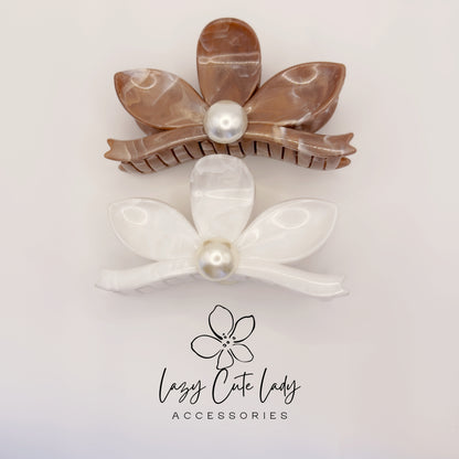 Acetate Dragonfly Hair Claw Clip with Pearl Accent