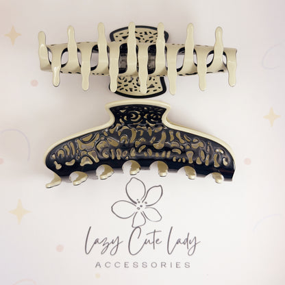 Hollow Leopard Cutout Acetate Hair Claw – Eco-Friendly Statement Clip