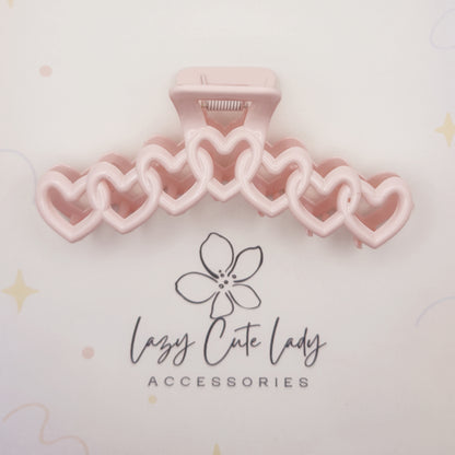 Sweetheart Chain Hair Claw – Hollow Heart Design