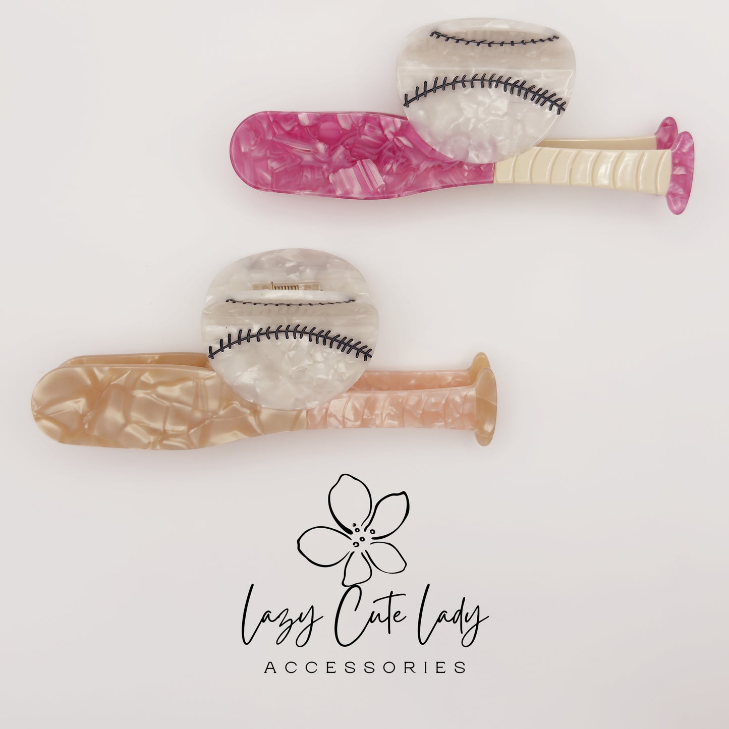 Baseball Hair Claw Clip – Eco-Friendly Cellulose Acetate Sports Hair Accessories for Women and Girls