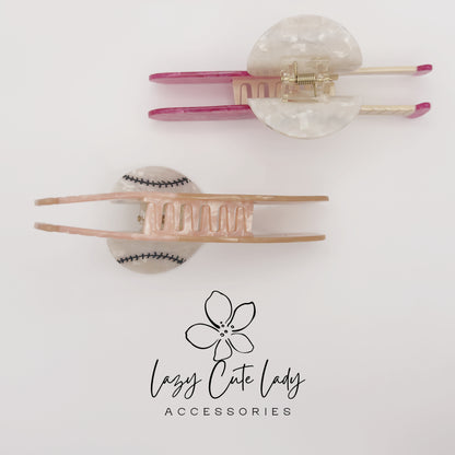 Baseball Hair Claw Clip – Eco-Friendly Cellulose Acetate Sports Hair Accessories for Women and Girls