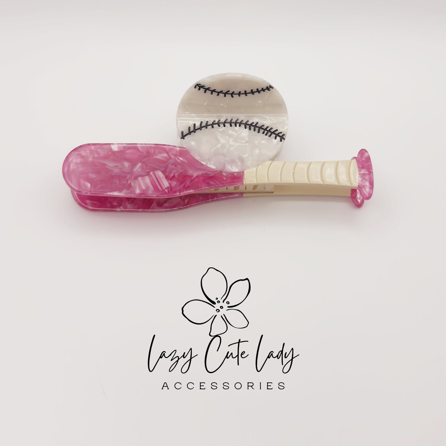 Baseball Hair Claw Clip – Eco-Friendly Cellulose Acetate Sports Hair Accessories for Women and Girls