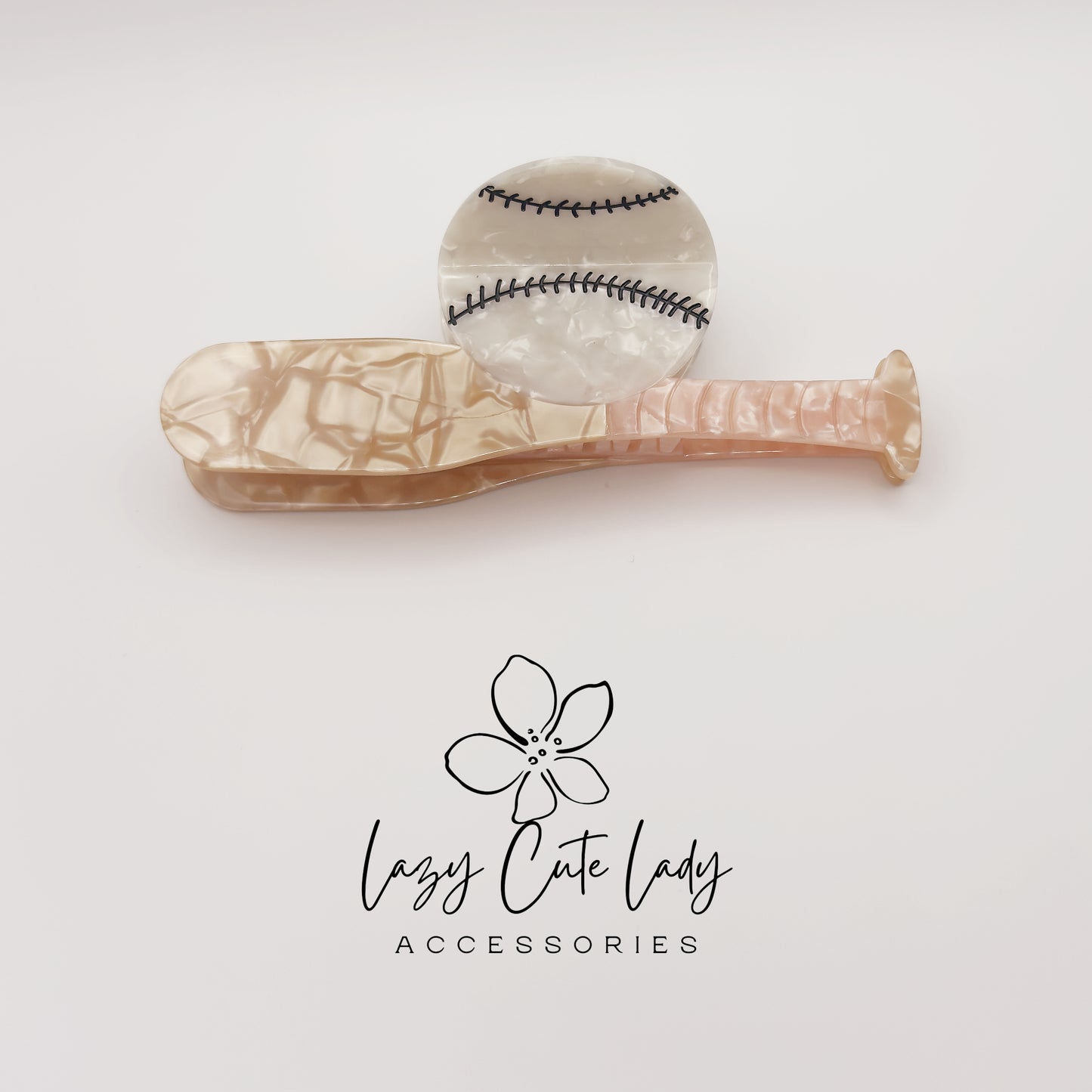 Baseball Hair Claw Clip – Eco-Friendly Cellulose Acetate Sports Hair Accessories for Women and Girls