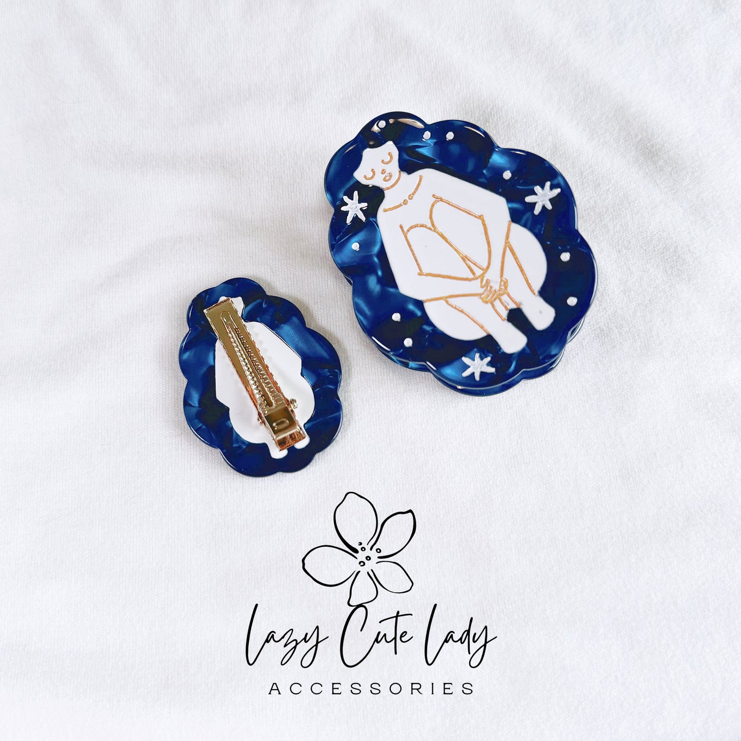 Ocean and Stars Collection Hair Accessories- Eco-Friendly Artistic Hair Clips and Claws