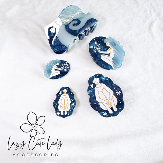 Ocean and Stars Collection Hair Accessories- Eco-Friendly Artistic Hair Clips and Claws