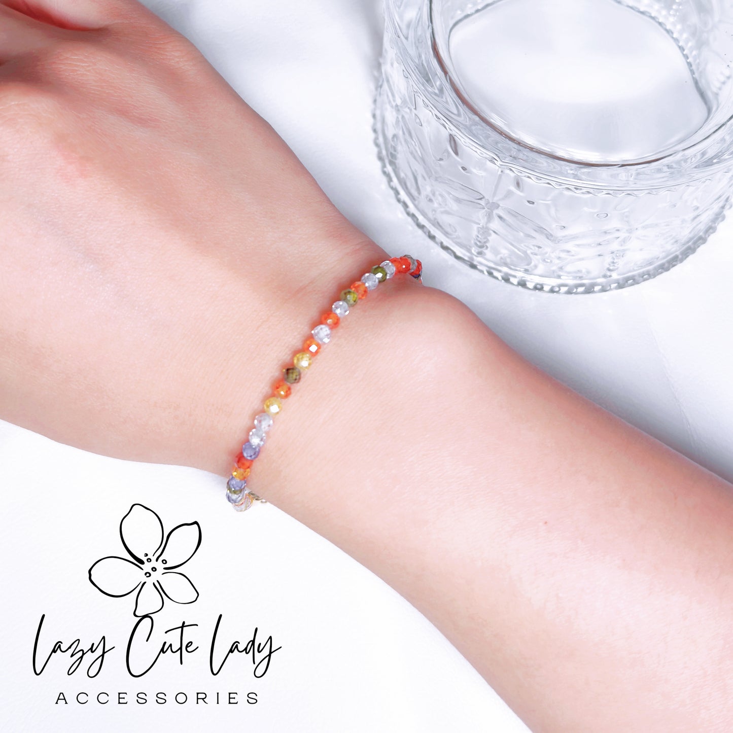 Natural Rainbow Colored Crystal Bracelet - Elegant and Versatile Jewelry