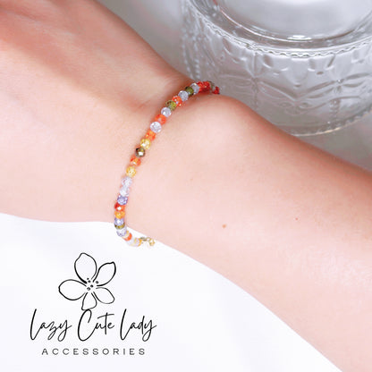 Natural Rainbow Colored Crystal Bracelet - Elegant and Versatile Jewelry