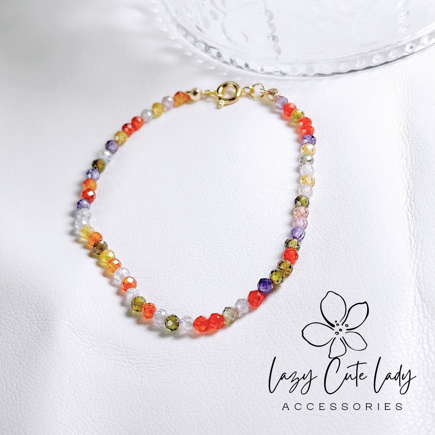 Natural Rainbow Colored Crystal Bracelet - Elegant and Versatile Jewelry