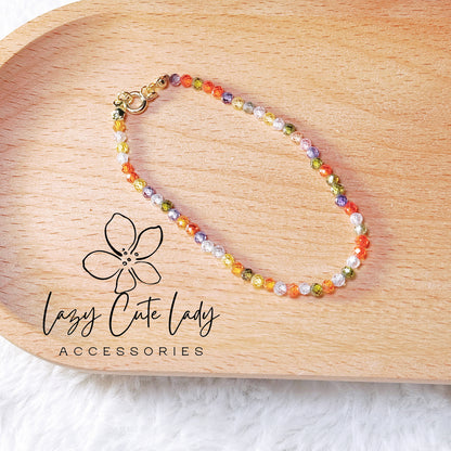 Natural Rainbow Colored Crystal Bracelet - Elegant and Versatile Jewelry