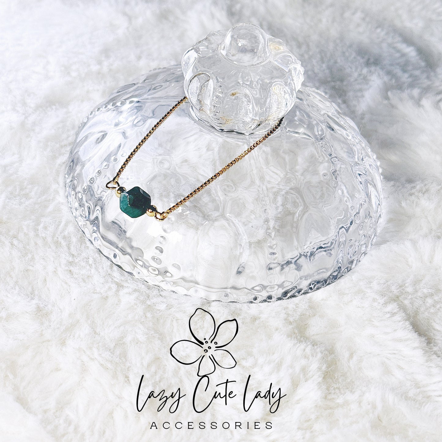 Natural Crystal Bracelet Set - Green and Blue Variants